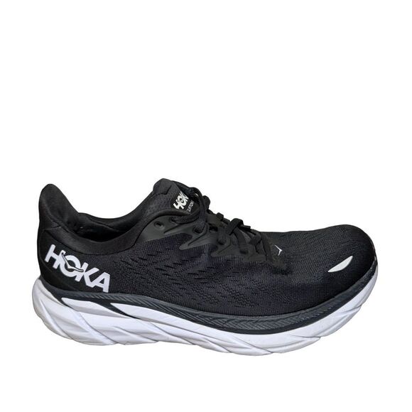 Hoka Clifton 8 wide One One Men\'s Black and White Athletic Shoes size 9.5 2E main image 4